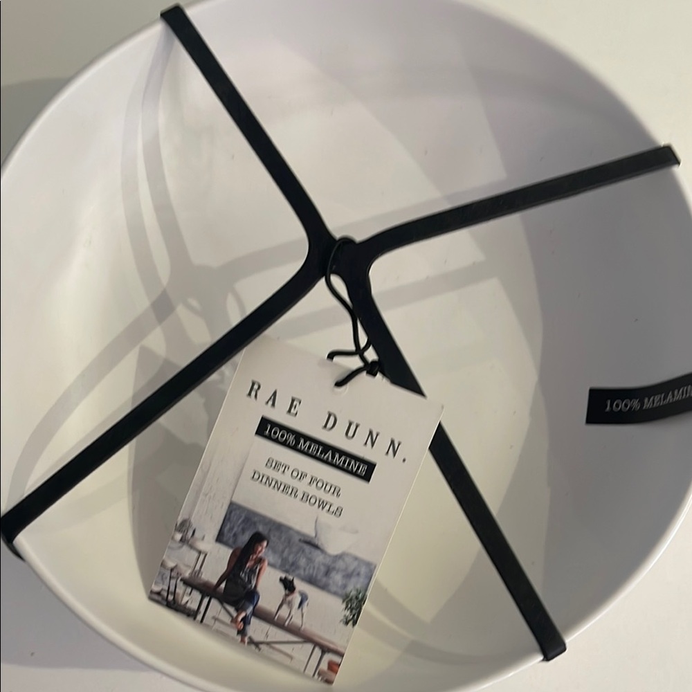 Rae Dunn “Delish” White Melamine Dinner Bowls - Picture 3 of 3